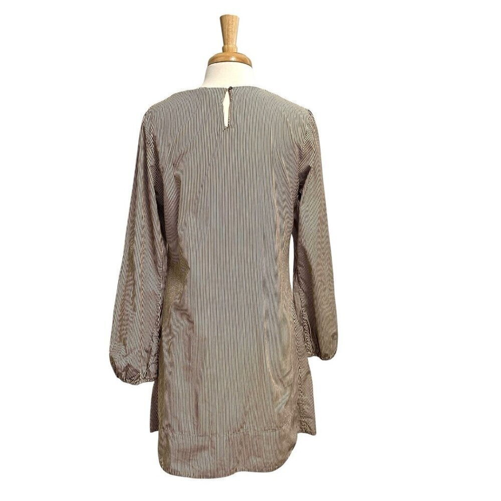 Erica Tanov Stripe Long Sleeve Popover Dress Modern Minimalist size 10/12 - Picture 6 of 9